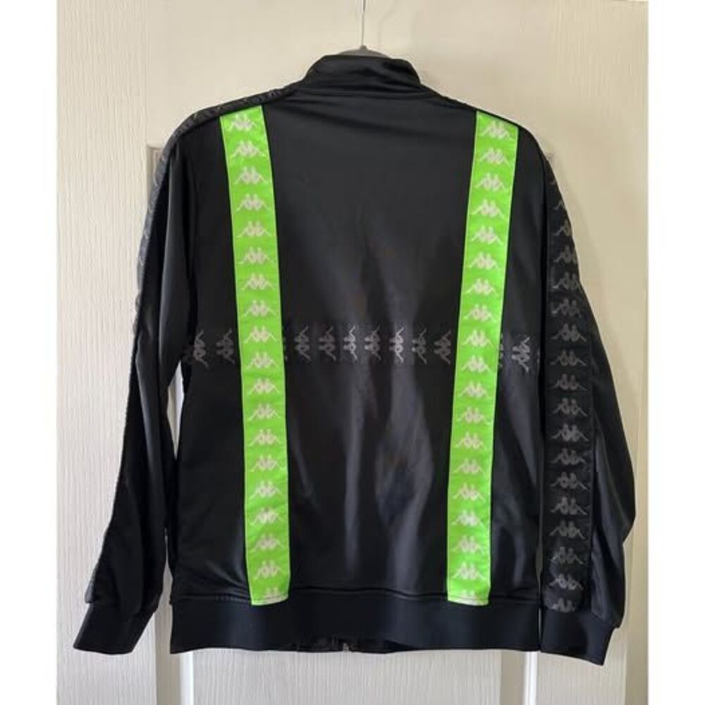 Kappa Black and Lime Green Full Zip Track Jacket Large - Picture 3 of 5